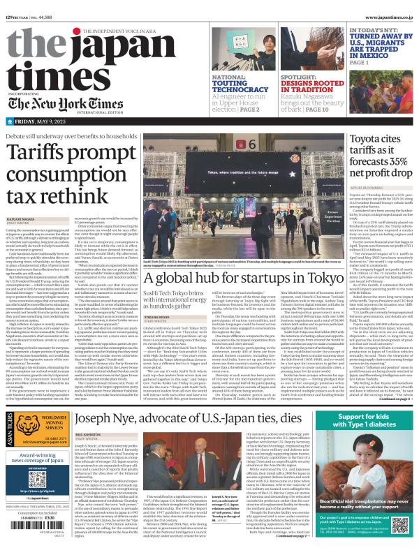 Prima-pagina-The-Japan-Times-oggi-edizione-di-oggi-20250509